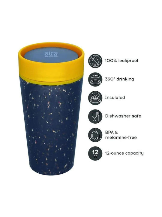 rCUP Circular & Co Becher aus Recyceltem Papier Black and Giggle Pink 340ml