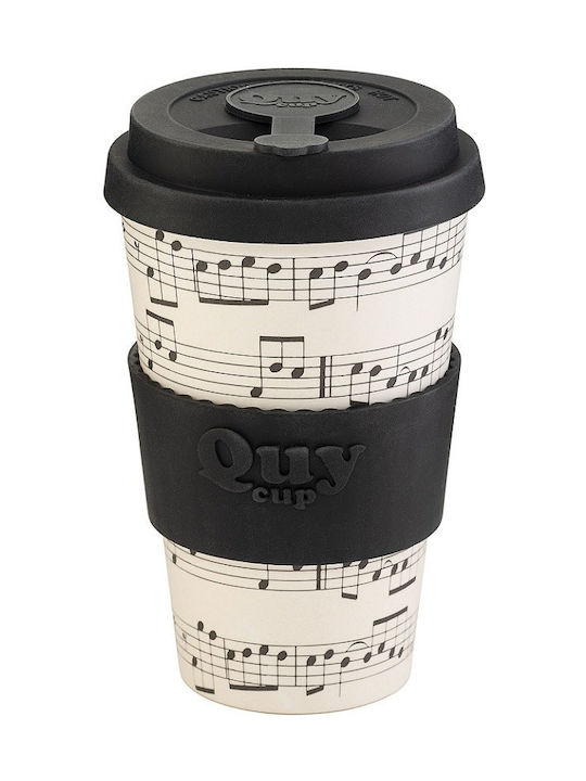QuyCup Opera Bamboo Mug with Lid White 400ml