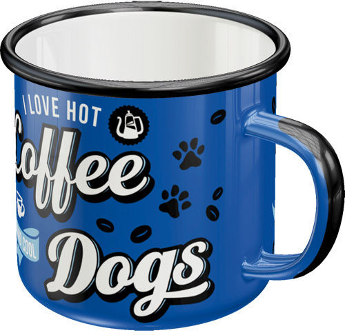 Nostalgic Art PfotenSchild - Hot Coffee & Cool Dogs Κούπα Εμαγιέ Μπλε 360ml
