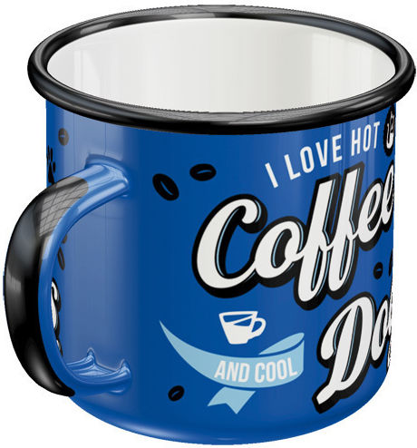 Nostalgic Art PfotenSchild - Hot Coffee & Cool Dogs Κούπα Εμαγιέ Μπλε 360ml