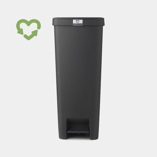 Brabantia Stepup Plastic Waste Bin with Pedal Dark Grey 40lt