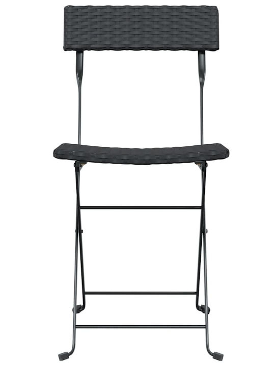 Outdoor-Stuhl Metallisch Schwarz 2Stück 40x45x79εκ.