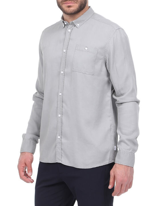 Les Deux Laurent Men's Shirt Long Sleeve Gray