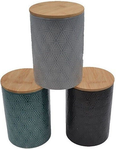 Sidirela Vase General Use with Airtight Lid Ceramic Black 11x11x16cm