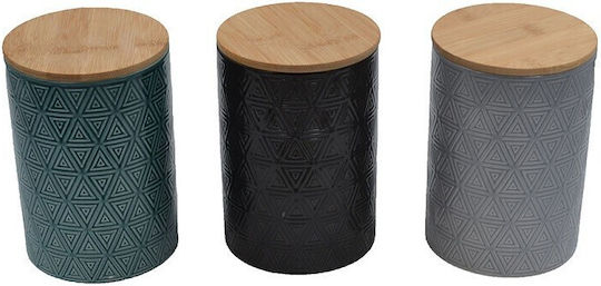 Sidirela Vase General Use with Airtight Lid Ceramic Black 11x11x16cm