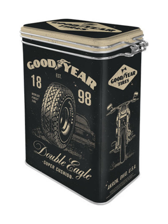 Nostalgic Art Goodyear Motorcycle Box General Use with Lid Metallic Black 1300ml