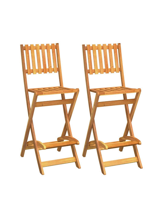 Wooden Garden Stool for Bar Outdoor 2 Pieces 45x58x118cm