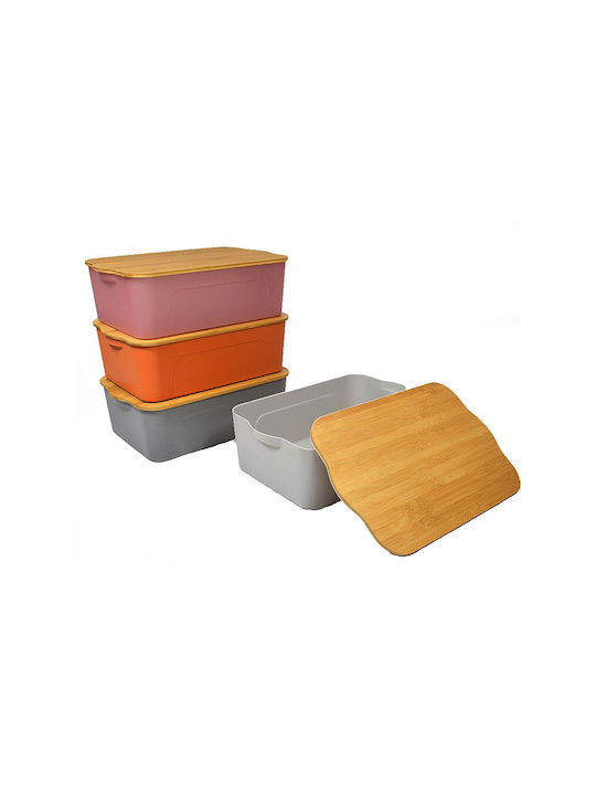 Sidirela Plastic Storage Box with Lid Pink 44x29x14cm 1pcs