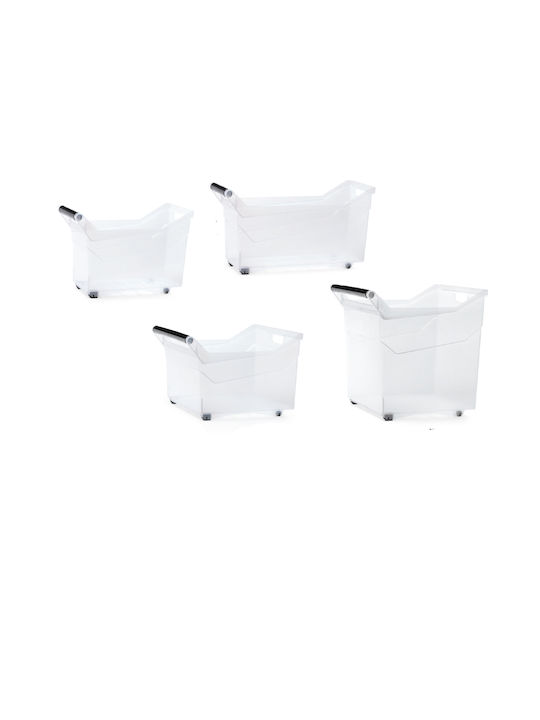 Prosperplast Kunststoff Aufbewahrungsbox mit Rollen Transparent 48x17.7x25.6cm 1Stück