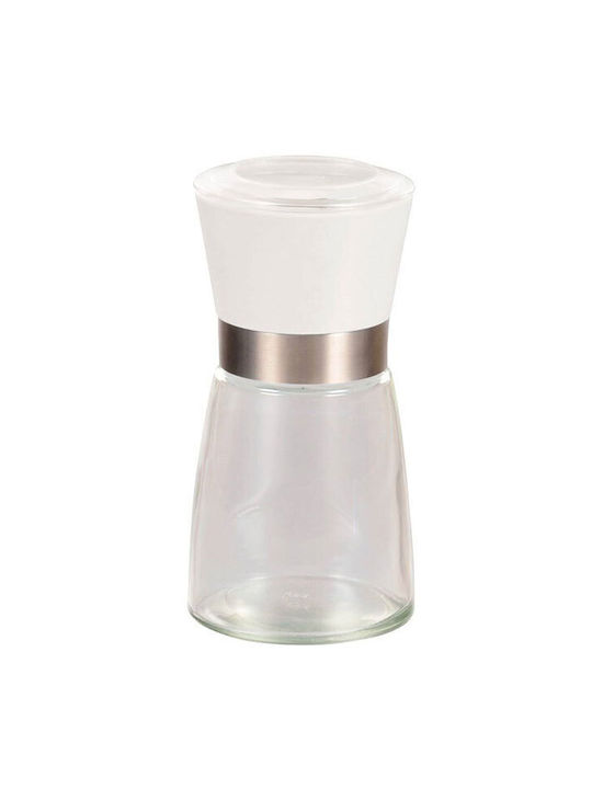 Homestyle Manual Glass Pepper Mill 13cm White