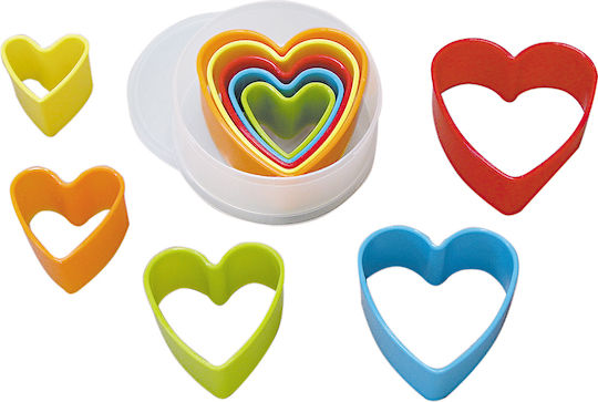 Spring Plastic Heart-Shaped Cookie Cutter 5pcs 19173