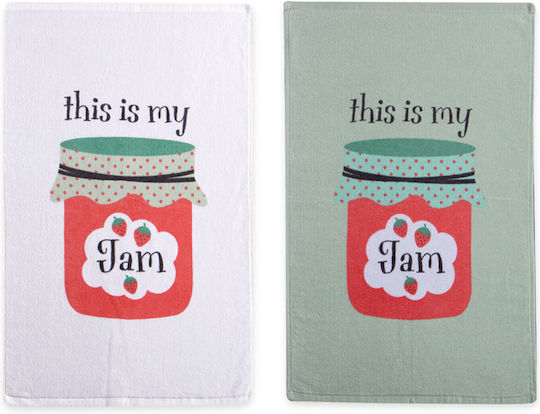 Nef-Nef Homeware My Jam Ποτηρόπανο από 100% Βαμβάκι σε Λευκό Χρώμα 40x60cm