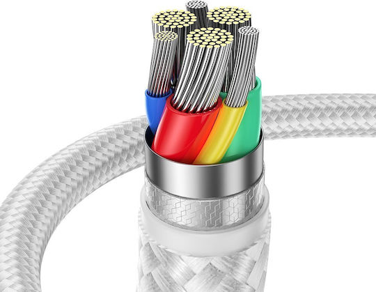 Joyroom S-UM018A11 0.25m Braided USB 2.0 to micro USB Cable White