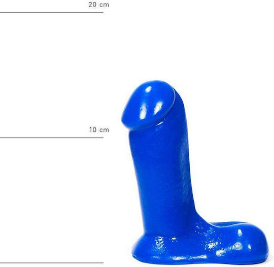All Black All Blue Piston Ρεαλιστικό Dildo με Όρχεις Μπλε 14cm