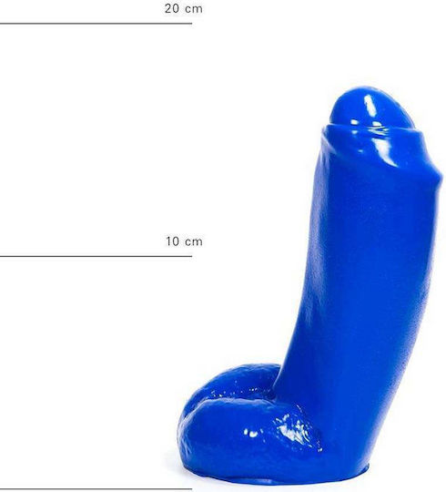 All Black Realistic Dildo with Scrotum Blue 18cm