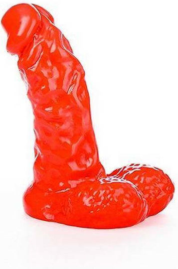 All Black All Red Hose Ρεαλιστικό Dildo με Όρχεις Κόκκινο