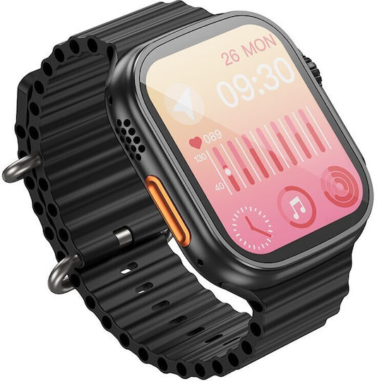 Hoco Y12 Ultra Smartwatch με Παλμογράφο (Μαύρο)