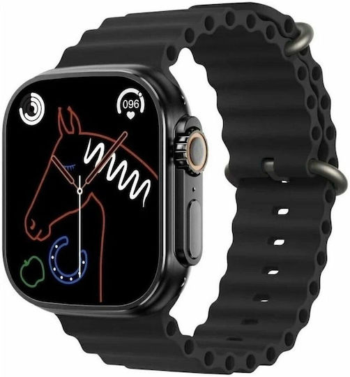 Hoco Y12 Ultra Smartwatch με Παλμογράφο (Μαύρο)