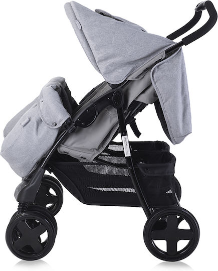 Lorelli Twin Adjustable Double Stroller Suitable for Newborn Cool Grey 14.70kg