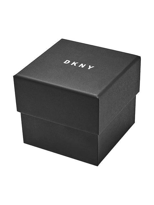 DKNY Chambers Γυναικείο Ρολόι 34mm Μπαταρίας με Ασημί Μεταλλικό Μπρασελέ