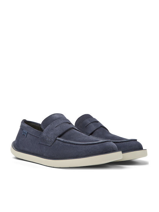 Wagon Men's Suede Moccasins Blue
