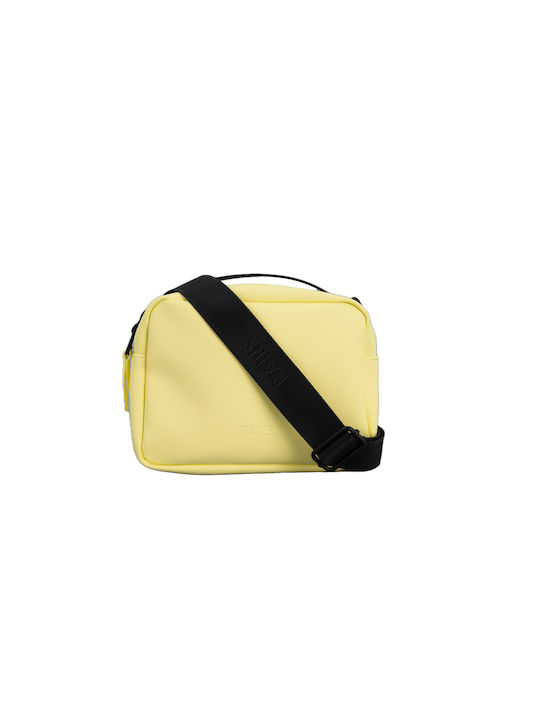 Rains Artificial Leather Shoulder / Crossbody Bag with Zipper & Adjustable Strap Yellow 16x8.5x21cm