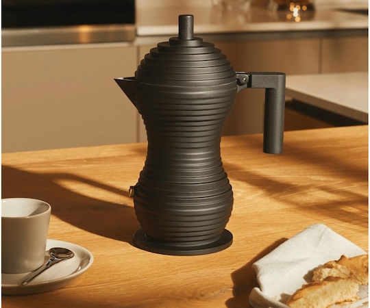 Alessi Espressokocher für den Herd 3 Tassen Schwarz