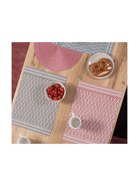 Nef-Nef Homeware Palacio Platzdeckchen Stoff Bordeaux 45x33cm 2Stück