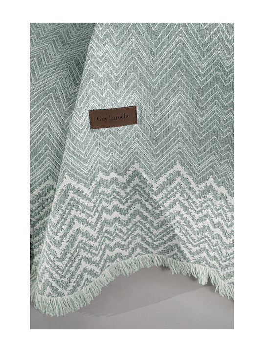 Guy Laroche Marvin Sesselüberwurf Zwei Seiten Chenille 180x150cm Meeresfarbe