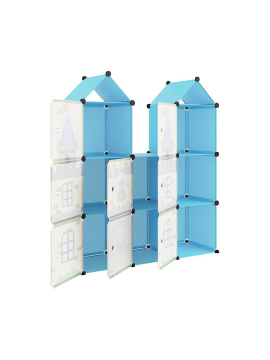 vidaXL Spielzeug Aufbewahrungssystem Blau 109.5x36.5x127cm 8Stück