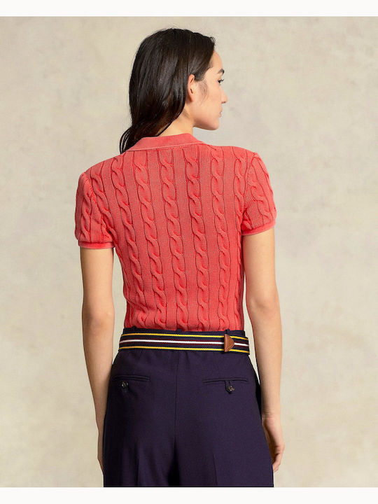 Ralph Lauren Γυναικεία Polo Μπλούζα Κοντομάνικη Κόκκινη