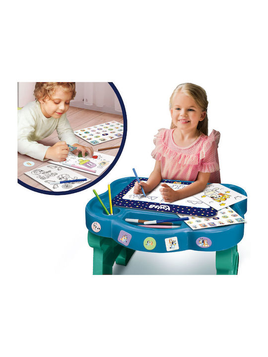 Bluey Kinderschreibtisch zum Malen aus Plastik Blau Lisciani Giochi