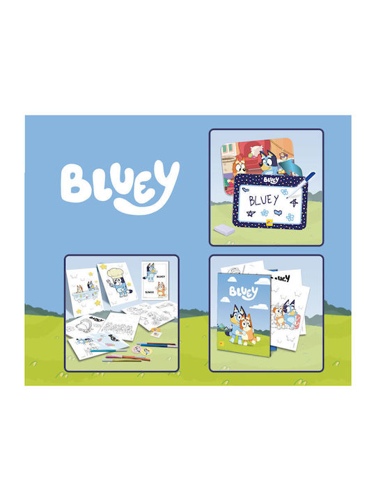 Bluey Kinderschreibtisch zum Malen aus Plastik Blau Lisciani Giochi