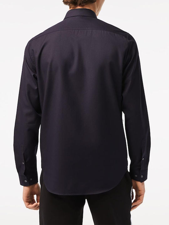 Lacoste Basic Βαμβακερό Πουκάμισο Navy Μπλε