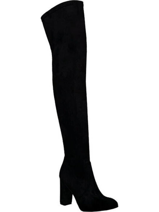 Moods Shoes Suede Over the Knee High Heel Women's Boots Black