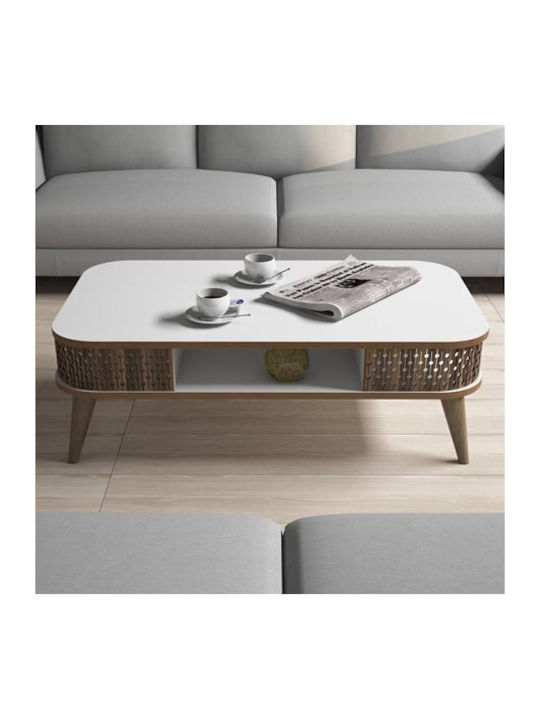 Rectangular Central Wooden Coffee Table Beige M105xW60xH34cm