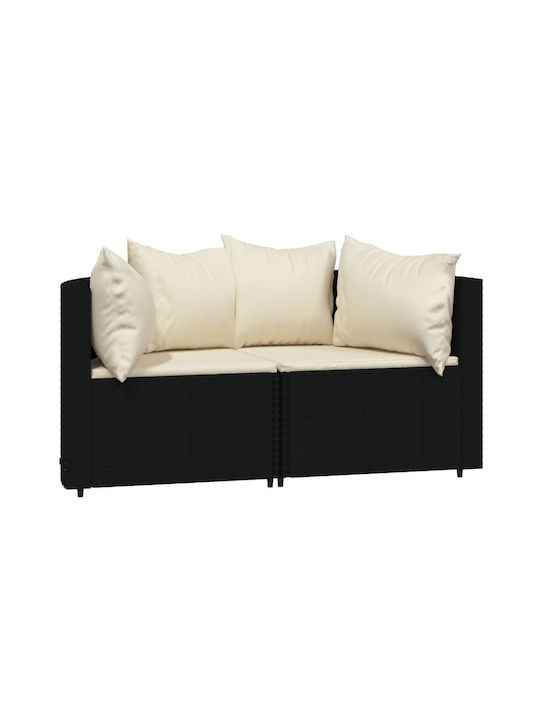 Garden & Outdoor Furniture Sets Living Room Set 3 Pieces Black with Pillows