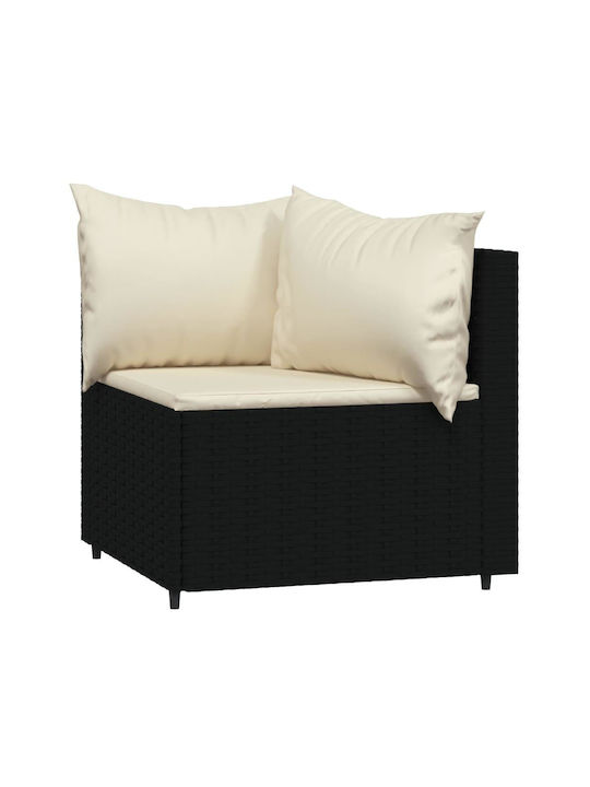 Garden & Outdoor Furniture Sets Living Room Set 3 Pieces Black with Pillows
