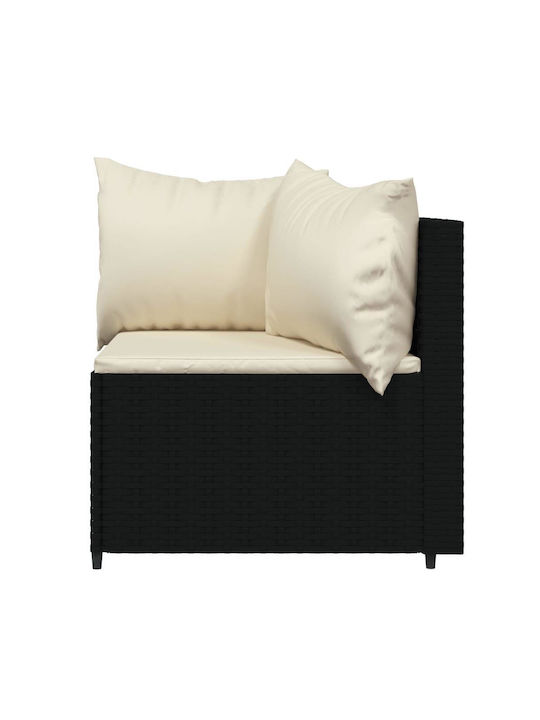 Garden & Outdoor Furniture Sets Living Room Set 3 Pieces Black with Pillows