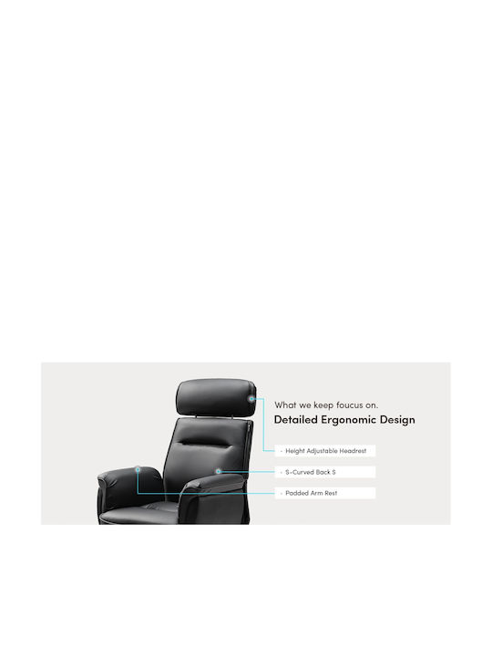 Reclining Office Chair with Fixed Arms Black Eureka Ergonomic