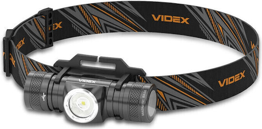 Videx Επαναφορτιζόμενος Φακός Κεφαλής LED IP68 με Μέγιστη Φωτεινότητα 1200lm