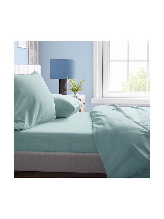 Dimcol Solid Pillowcase with Envelope Cover Aqua 50x70cm.