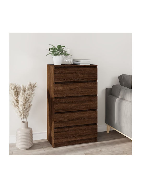 Wooden Chest of Drawers with 5 Drawers 60x36x103cm