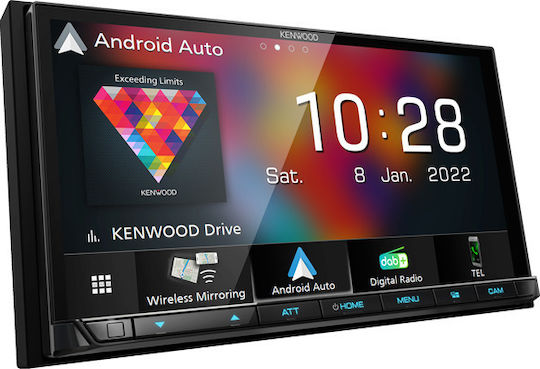 Kenwood Ηχοσύστημα Αυτοκινήτου (Bluetooth/USB/WiFi/GPS/Apple-Carplay/Android-Auto) με Οθόνη Αφής 7"