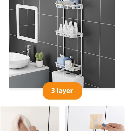 Factory Floor Bathroom Shelf Plastic with 2 Shelves 30x14x58cm White