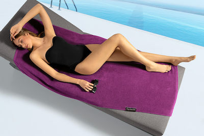 Guy Laroche Tone 2 Tone Beach Towel Violet 175x90cm.