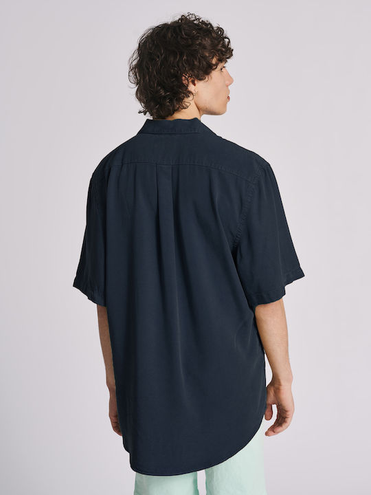 Staff Men's Shirt Short Sleeve Denim Navy Blue