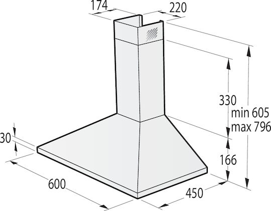 Gorenje WHC629E4X Απορροφητήρας Καμινάδα 60cm Inox