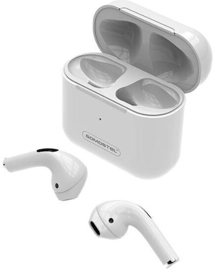 Somostel PRO4 In-Ear Bluetooth-Freisprecheinrichtung Kopfhörer mit Ladeetui Weiß