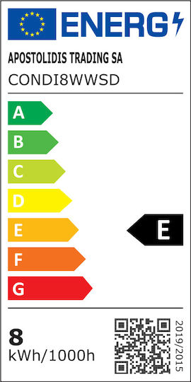 Diolamp Λάμπα LED 8W για Ντουί E27 και Σχήμα ST64 Θερμό Λευκό 940lm Dimmable